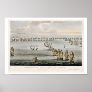 Beginn der Schlacht von Trafalgar am 21. Oktober Poster