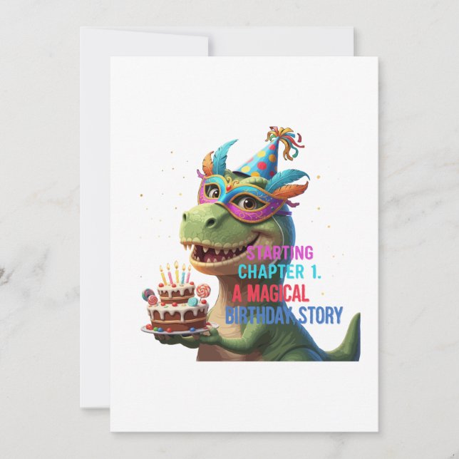 Beginn Kapitel 1 - Magischer Dinosaurier 1. Geburt Einladung (Vorderseite)