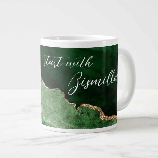Beginne mit Bismillah Jumbo-Tasse (Vorderseite Rechts)