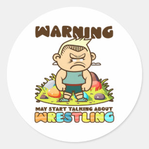 Beginne mit Wrestling-Design Wrestling Ostern zu r Runder Aufkleber