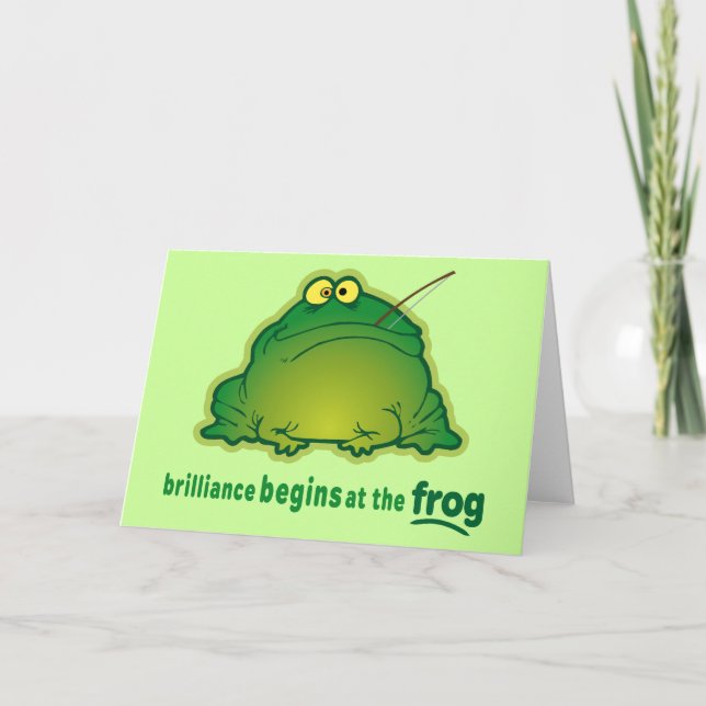 Beginnen Sie beim Frog Funny Orchestra Joke Karte (Vorderseite)