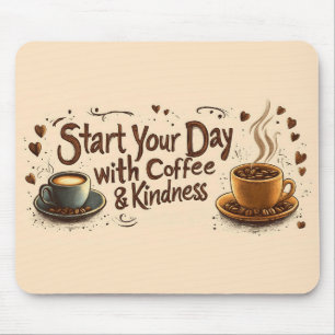 Beginnen Sie Ihren Tag mit einem Kaffee- und Willk Mousepad