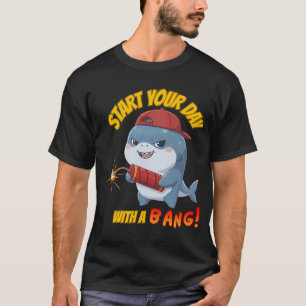 Beginnen Sie Ihren Tag mit einem Knall! Lustiger H T-Shirt