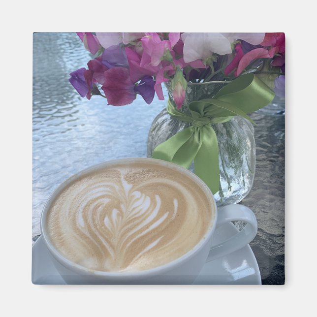 Beginnen Sie Ihren Tag mit einem Latte Magnet (Vorne)