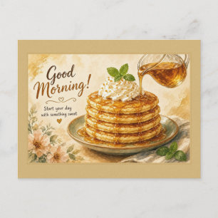 Beginnen Sie Ihren Tag mit süßen Golden Syrup Pfan Postkarte
