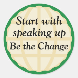 Beginnen Sie mit dem Sprechen Runder Aufkleber