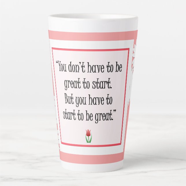 Beginnen Sie mit Großem - Motivierend rosa Tasse (Vorderseite)