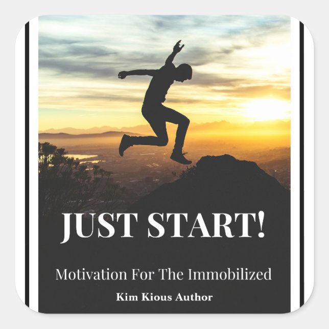 BEGINNEN SIE! QUADRATISCHER AUFKLEBER (Vorderseite)