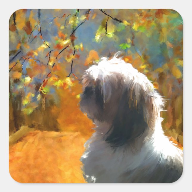 beginnen Sie unsere echte Reise_Painting.jpg Quadratischer Aufkleber (Vorderseite)