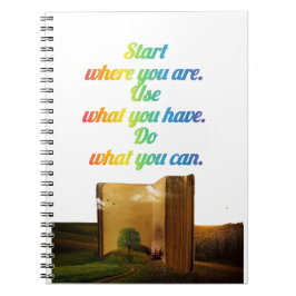 Beginnen Sie, wo Sie sind | Motivierend Angebotshe Notizblock