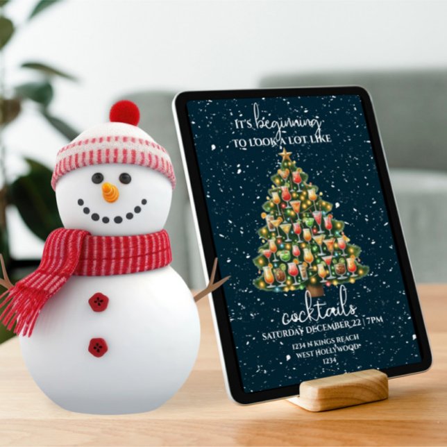 Beginnend zu sehen, viel wie Cocktails Weihnachten Einladung (Beginning to look a lot like cocktails Christmas Invitation
by Ricaso. Printed or digital download)