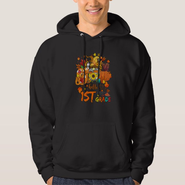 Beginning Of Autumn Fall Teacher Sunflower Hello 1 Hoodie (Vorderseite)