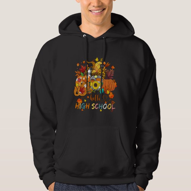 Beginning Of Autumn Fall Teacher Sunflower Hello H Hoodie (Vorderseite)