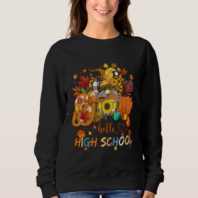 Beginning Of Autumn Fall Teacher Sunflower Hello H Sweatshirt (Vorderseite)