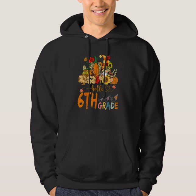 Beginning Of Autumn Fall Teacher Sunflower Hello S Hoodie (Vorderseite)
