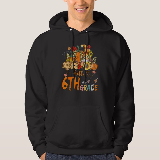 Beginning Of Autumn Fall Teacher Sunflower Hello S Hoodie (Vorderseite)