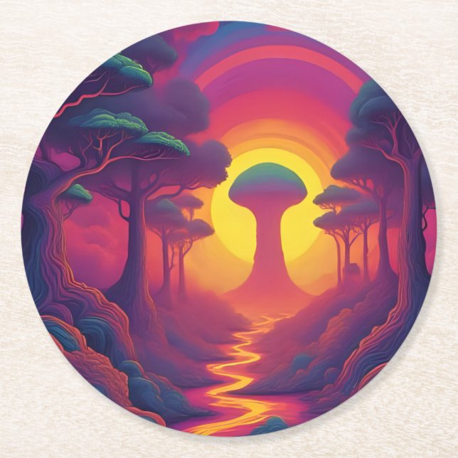 Beginning of The Fall Art Runder Pappuntersetzer (Vorderseite)