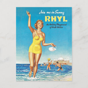 Begleite mich im sonnigen Rhyl Postkarte