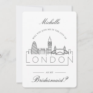 Begleite mich nach London   Bitte an die Hochzeits Einladung