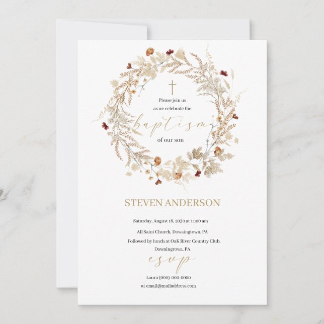 Begleiten Sie uns bei einer Taufveranstaltung Einladung (Vorderseite)