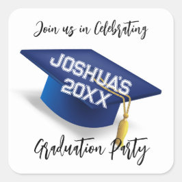 Begleiten Sie uns beim Feiern des Umschlag Aufkleb Quadratischer Aufkleber