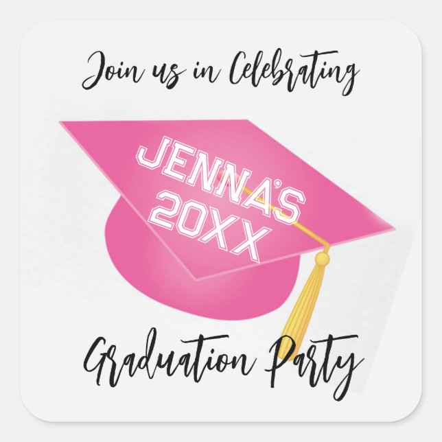 Begleiten Sie uns beim Feiern des Umschlag Aufkleb Quadratischer Aufkleber (Vorderseite)