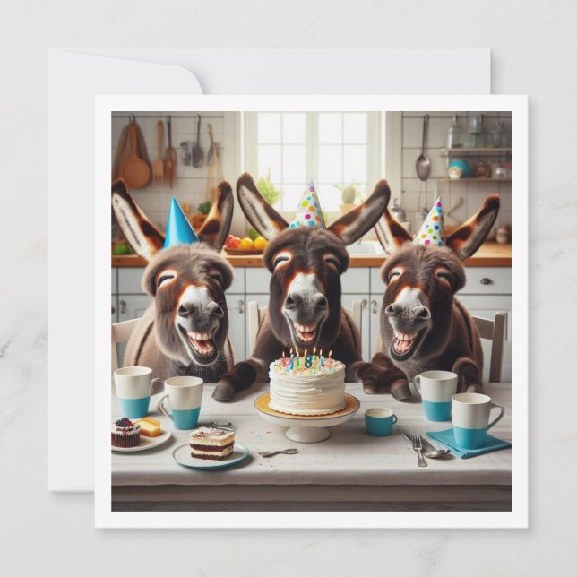 Begleiten Sie uns für ein Lachen, lachen Esel Einl Einladung (Vorderseite)