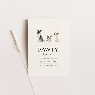 Begleiten Sie uns für ein Pawty Dog Thema Geburtst Einladung