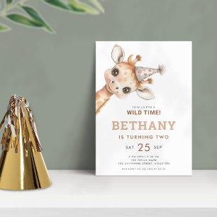 Begleiten Sie uns für Wild Time Giraffe 2. Geburts Einladung