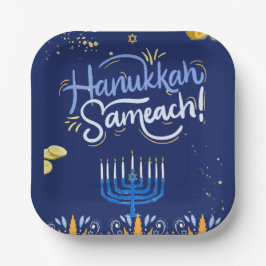 Begleiten Sie uns zu einer fröhlichen Hanukkah-Fei Pappteller