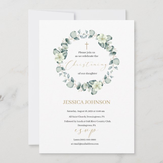 Begleiten Sie uns zu einer Taufeinladung Einladung (Vorderseite)