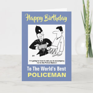 Begleiten zu Polizeistation - Happy Birthday Karte