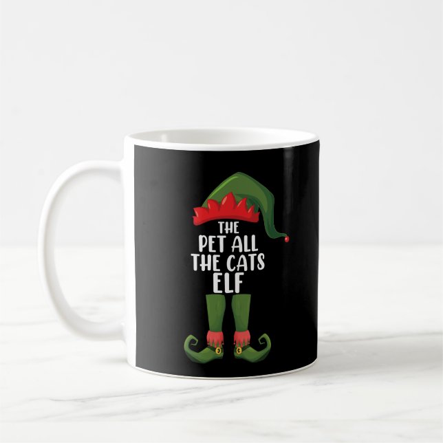 Begleiter alle Katzen Elf Matching Familie Weihnac Kaffeetasse (Links)