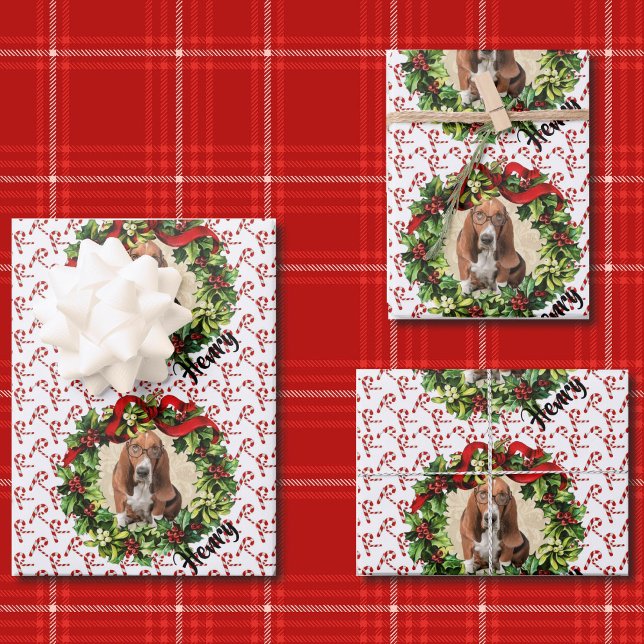 Begleiter Mutter Weihnachts-Foto Dog Wrapping Papi Geschenkpapier Set (Von Creator hochgeladen)