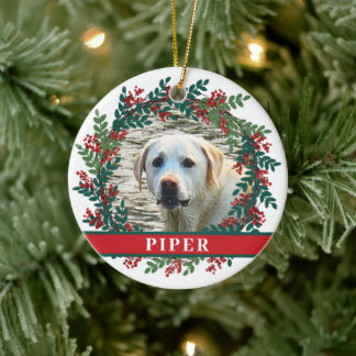 Begleiter Personalisiertes Foto Weihnachtskranz Ke Keramik Ornament