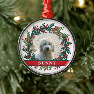Begleiter Personalisiertes Foto Weihnachtskranz Ornament Aus Metall