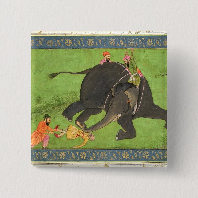 Begleiter retten einen gefallenen Mann von einem Button (Vorderseite)