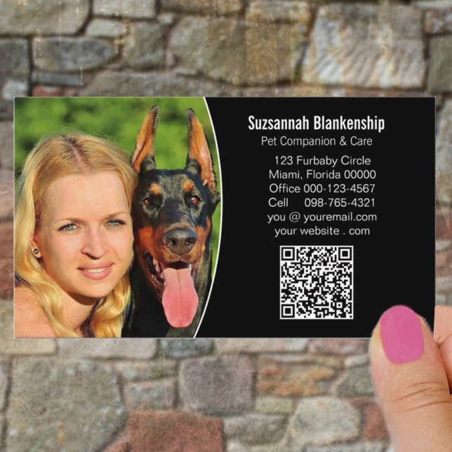Begleiter Schwarz-weißes QR-Code-Foto Visitenkarte (Von Creator hochgeladen)