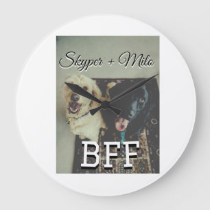 Begleithelfer tragen den Namen Foto Tier Liebe hin Große Wanduhr