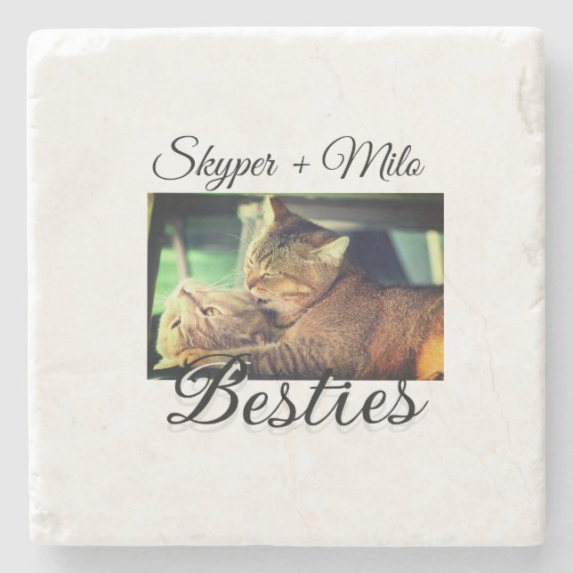 Begleithelfer tragen den Namen Foto Tier Liebe hin Steinuntersetzer (Vorderseite)