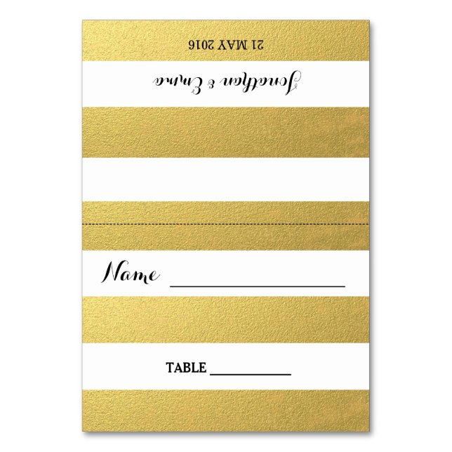 Begleitkarten für Gold Strips Tischnummer (Vorderseite)