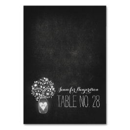 Begleitkarten Platzkarten Chalkboard Mason Glas Tischnummer