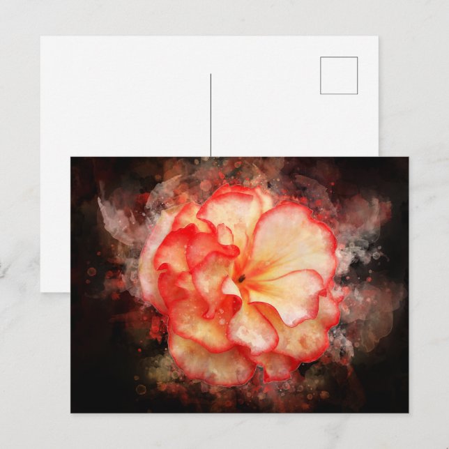 Begonia Blume Aquarell - bb3 Postkarte (Vorne/Hinten)