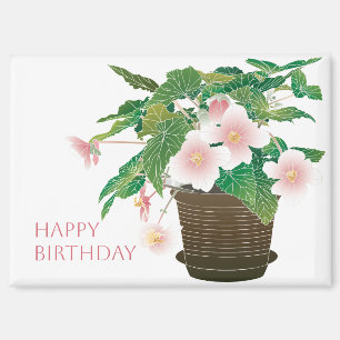 Begonia Geburtstagsmagnet Magnet