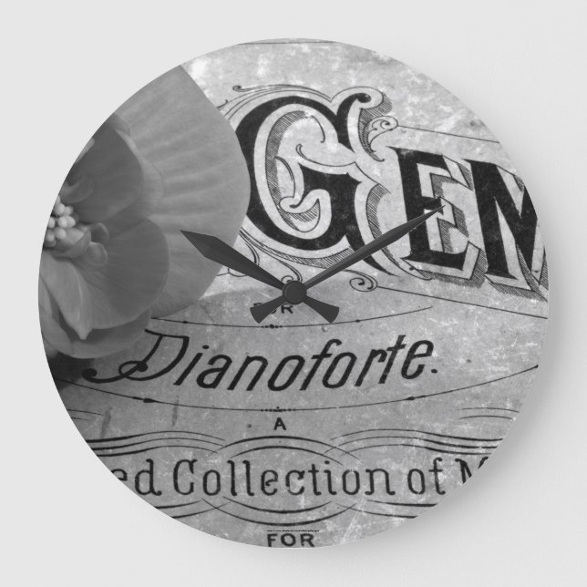 Begonia Gems Pianoforte Große Wanduhr (Vorderseite)