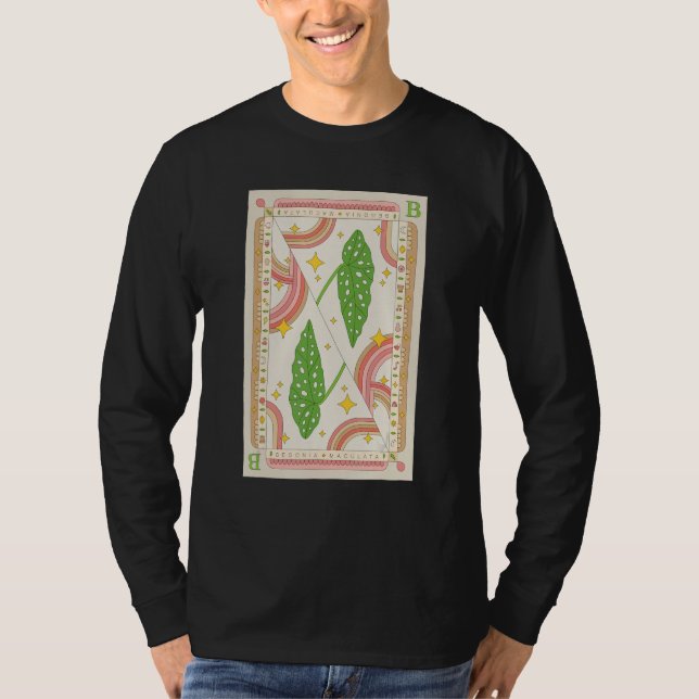 Begonia Maculata Houseplant Illustration Playing C T-Shirt (Vorderseite)