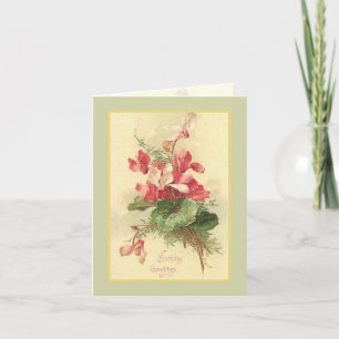 Begonia Vintage Geburtstagsgrüße Karte