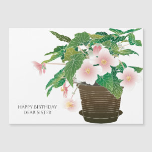 Begonie Schwester Geburtstag Flachmagnet Magnetkarte
