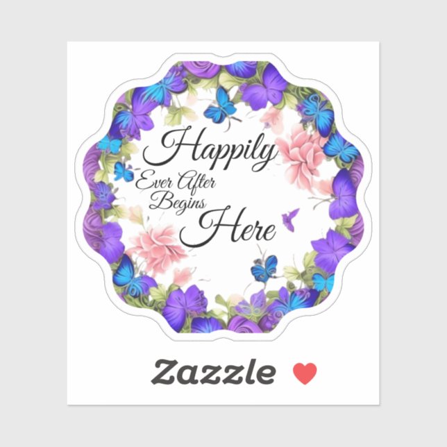 Begonnen hat die verzauberte Blüte hier Aufkleber (Blatt)