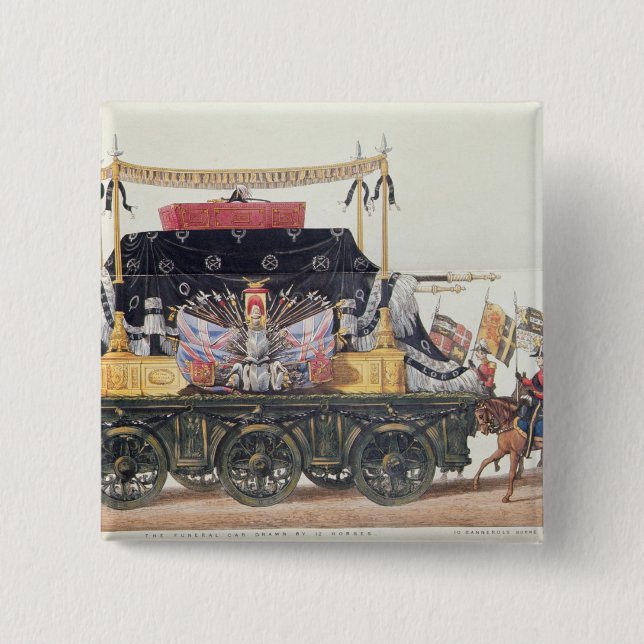 Begräbnis- Auto des Herzogs von Wellington, 1853 Button (Vorderseite)
